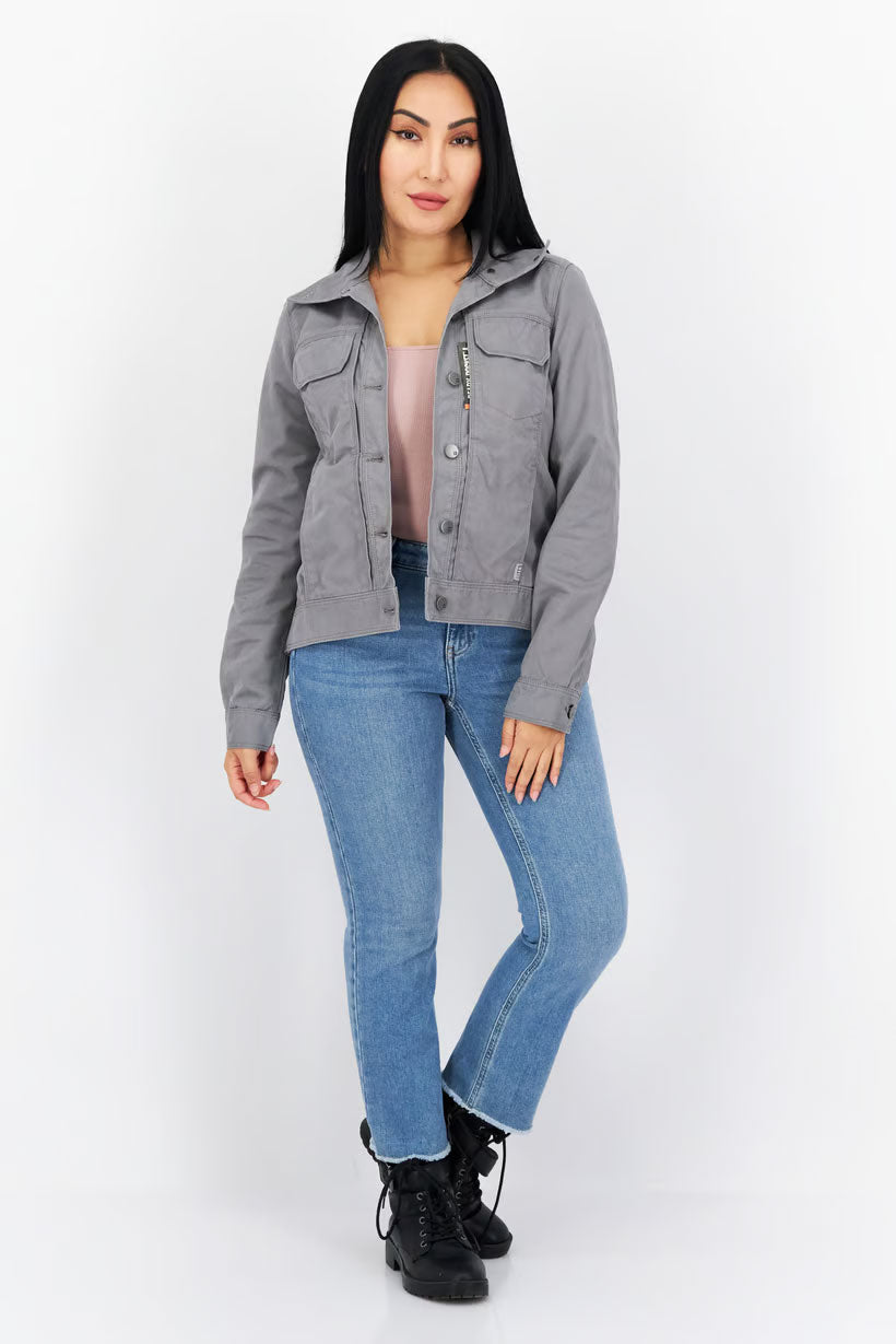 511 Tactical Grey Denim Jacket – Rugged Simplicity in a Feminine Fit