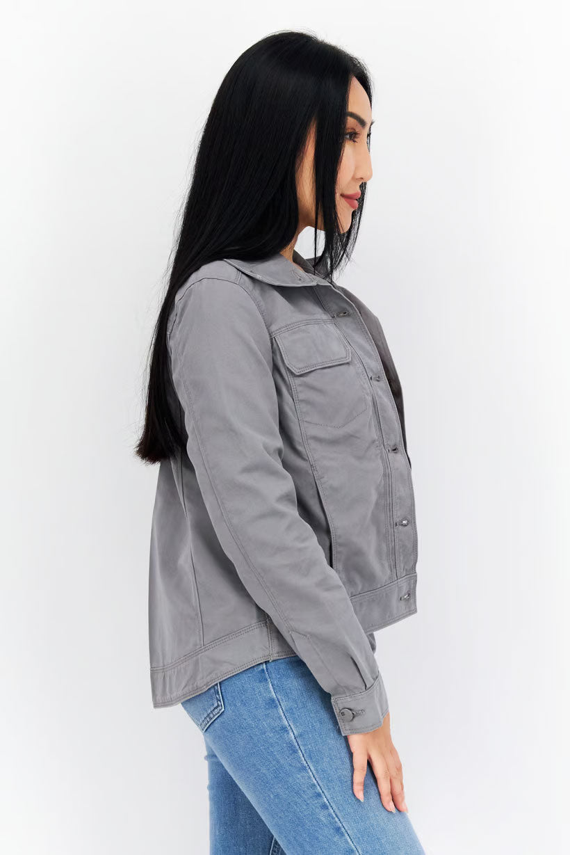 511 Tactical Grey Denim Jacket – Rugged Simplicity in a Feminine Fit