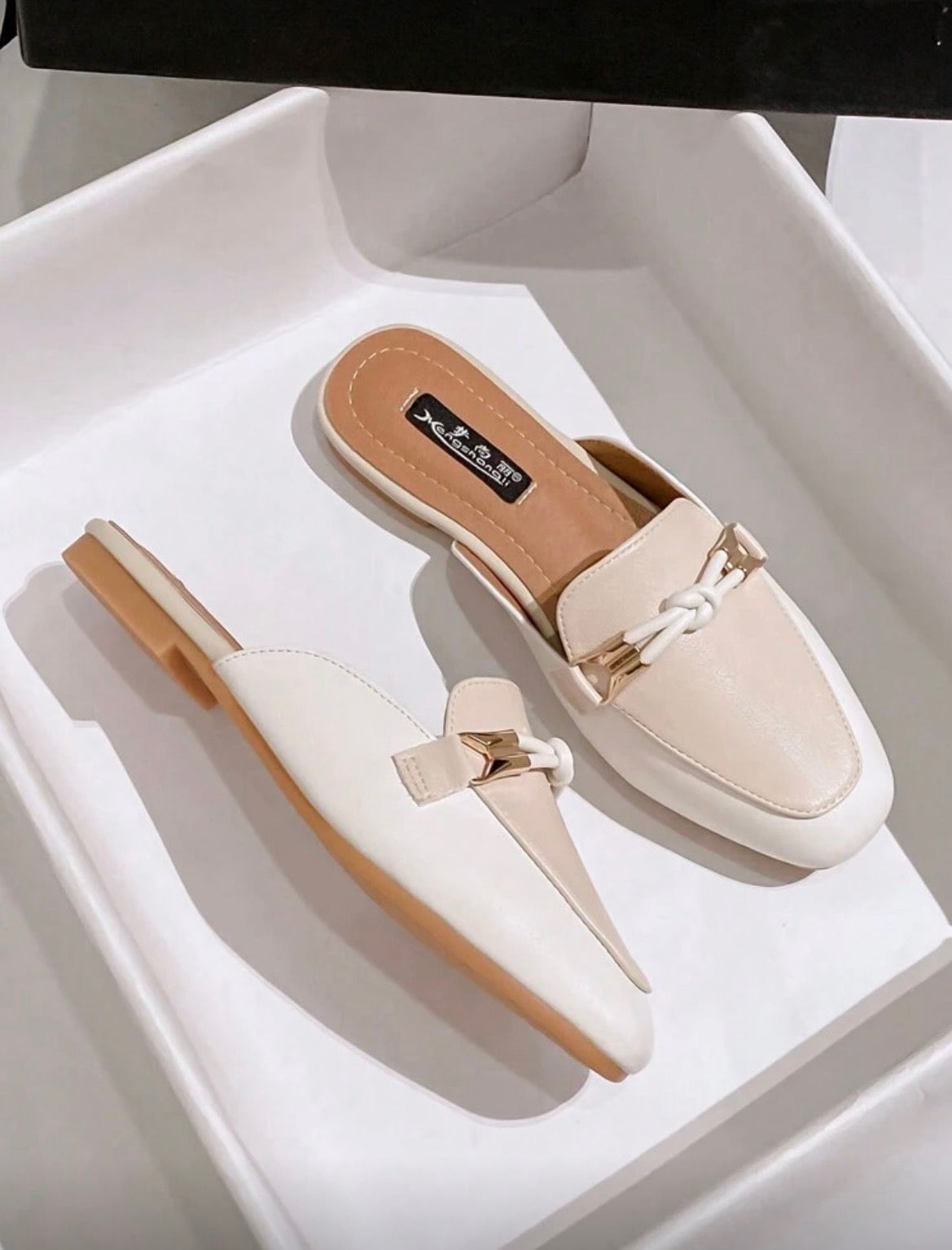 Mengshangli Women’s Slip-On Backless Mule Loafers