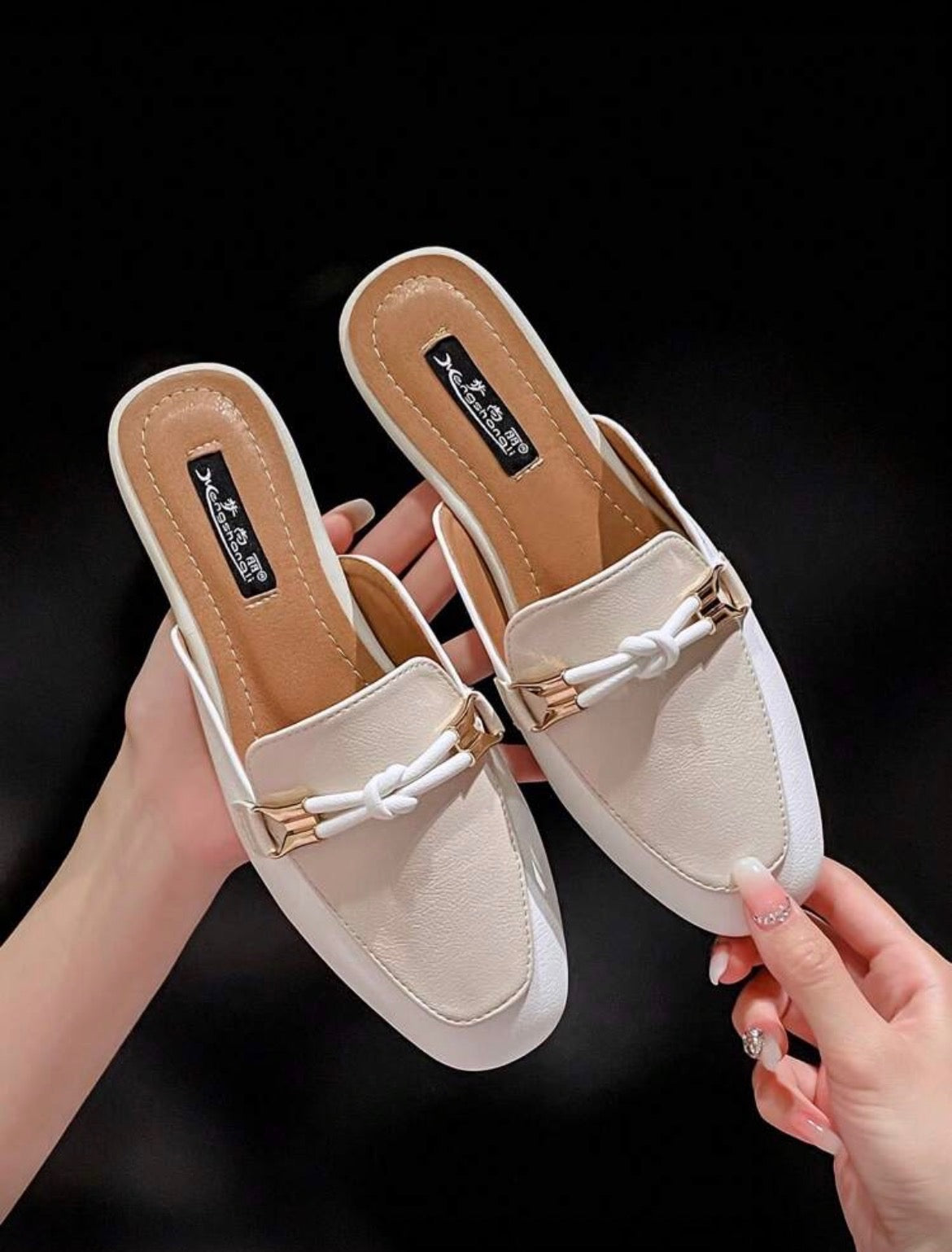 Mengshangli Women’s Slip-On Backless Mule Loafers