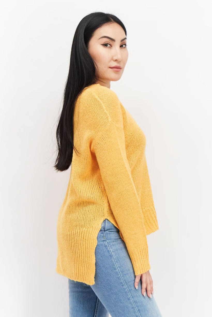 Brave Soul V-Neck Sweater – Autumn Fire in Burnt Orange