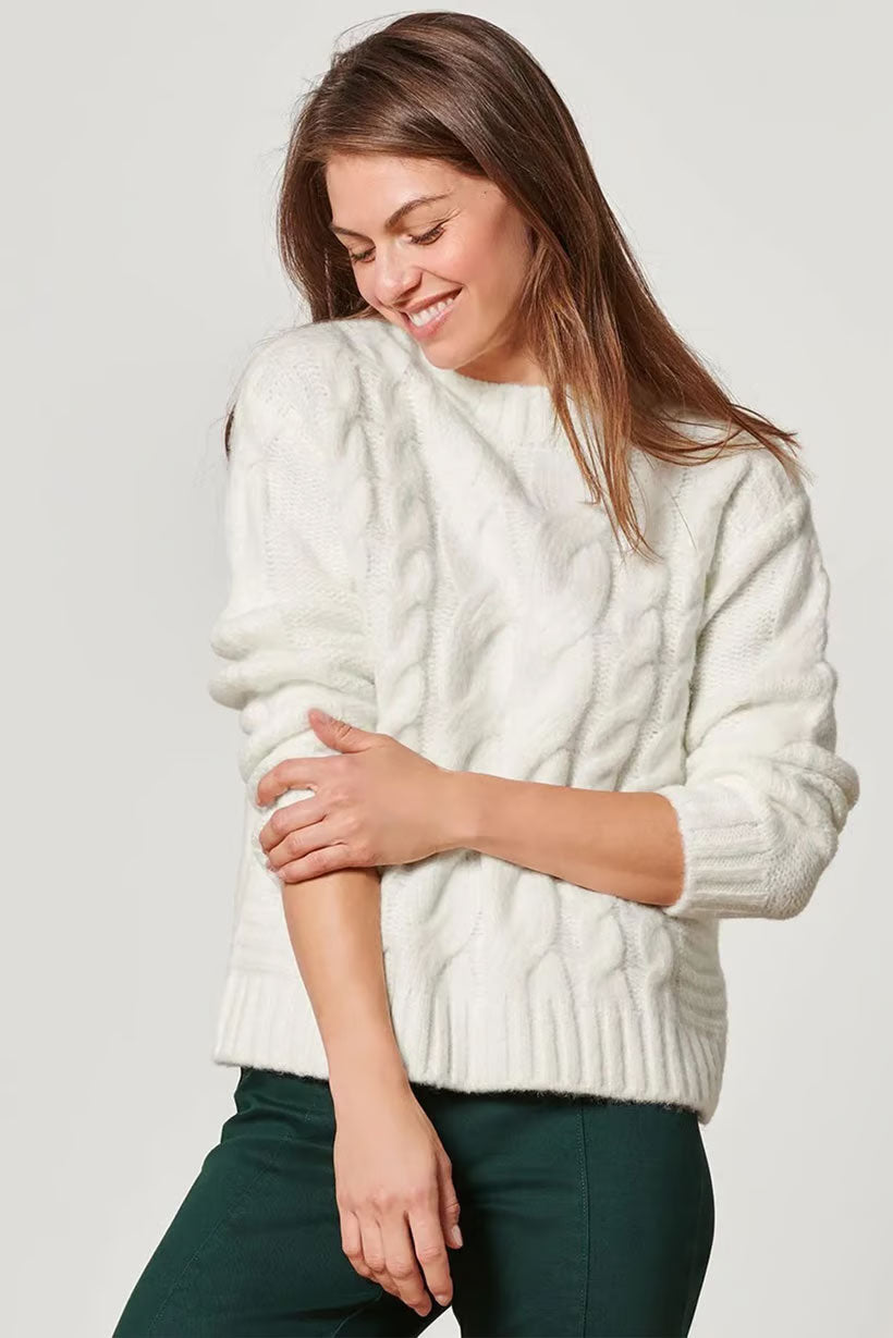 Tchibo White Knitted Sweater – Pure Softness, Simply Styled
