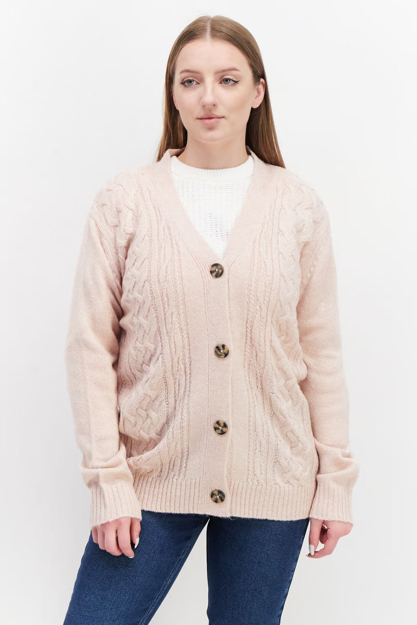 Threadbare Cable Knit Cardigan – Pretty, Plush & Perfectly Pink
