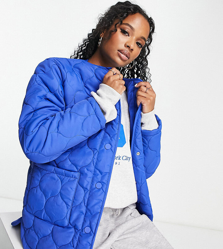Tchibo Petite Quilted Jacket – Tailored Warmth in Classic Blue
